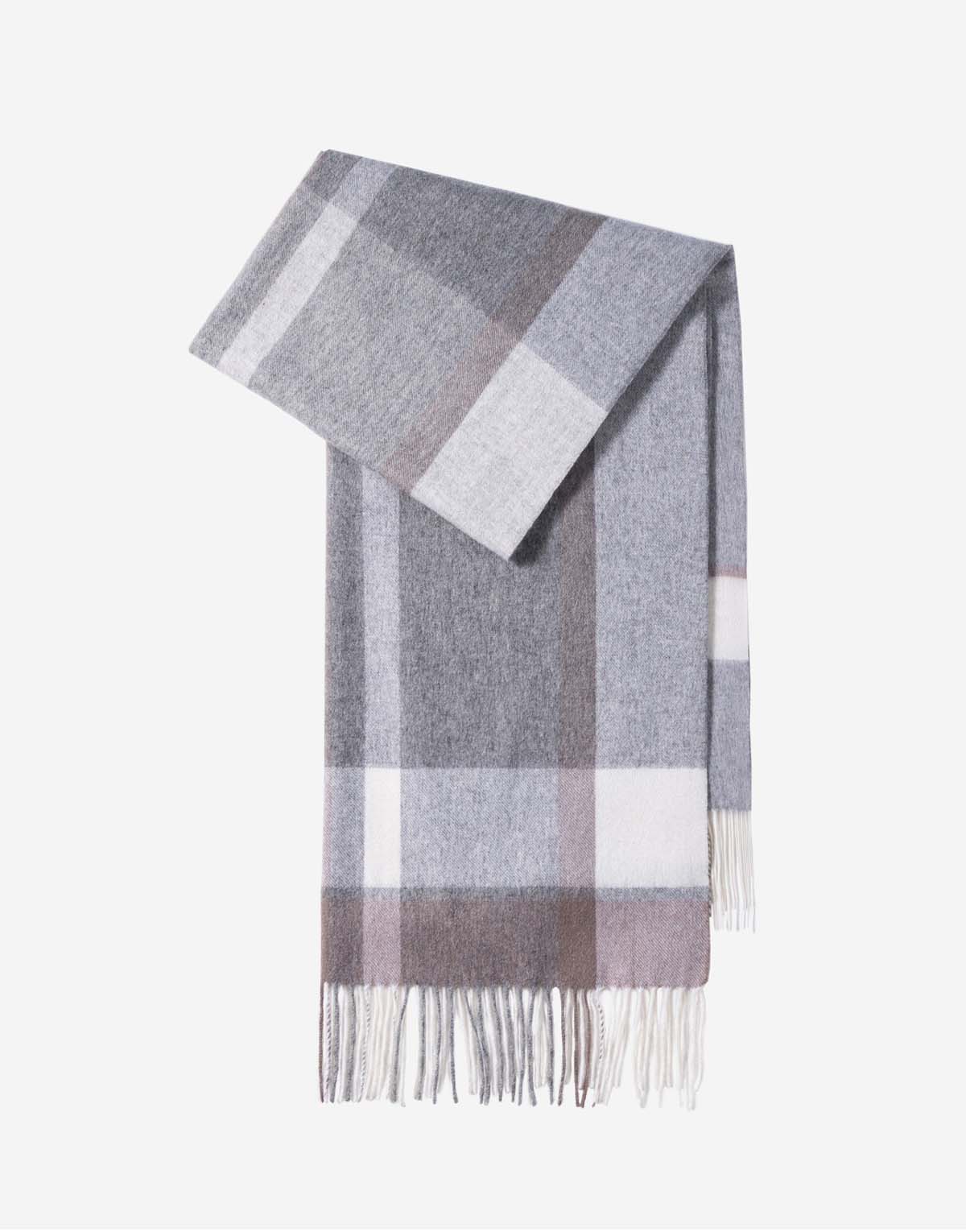 100PCT Wool Versatile Plaid Scarf-s4